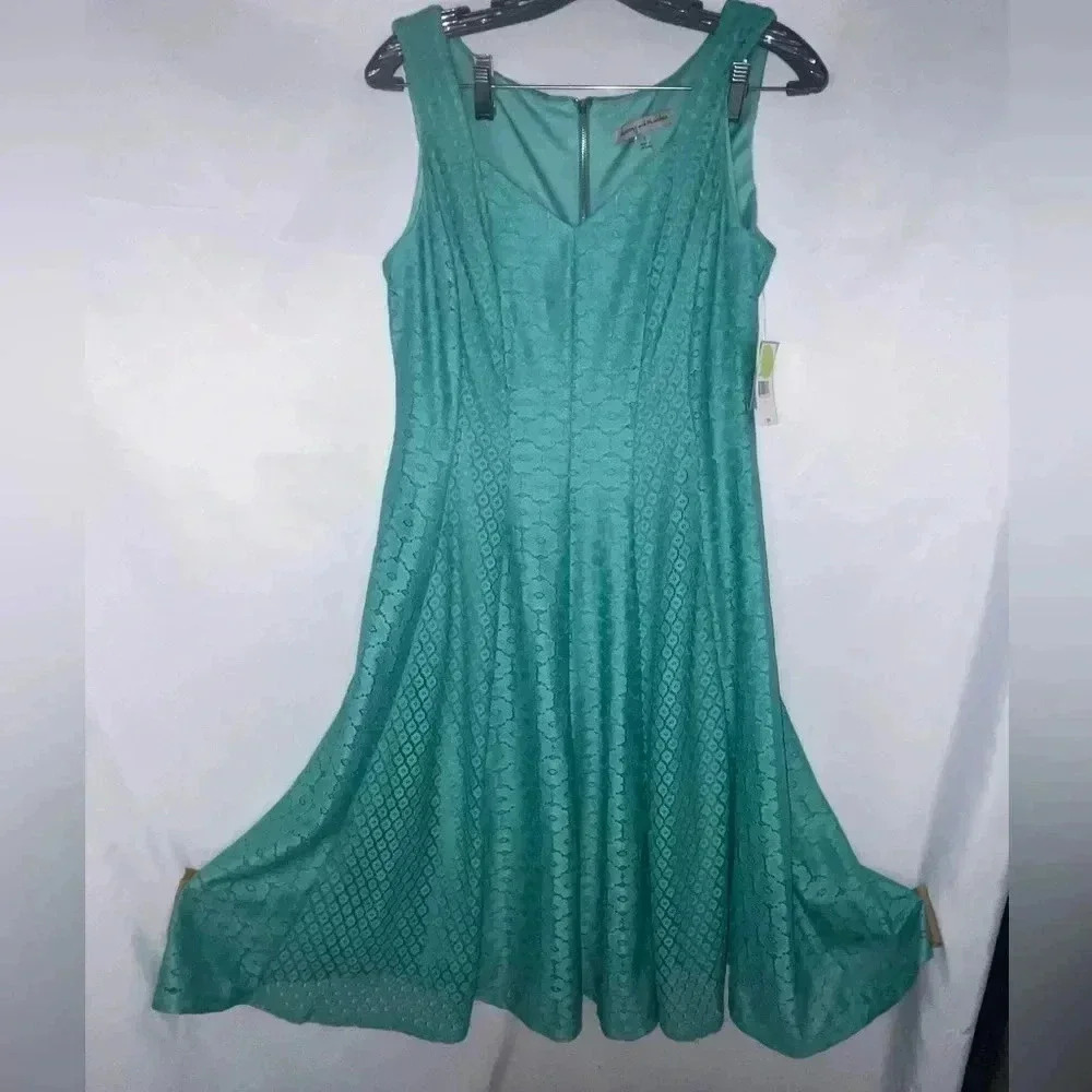 Danny & Nicole Sleeveless Lace Fit & Flare Dress - Picture 3 of 7